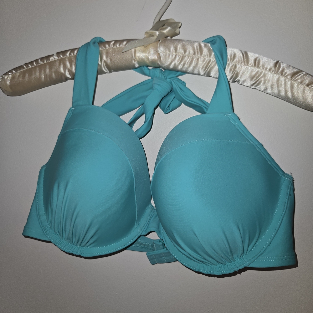 aerie Turquoise Padded Halter Bikini Top